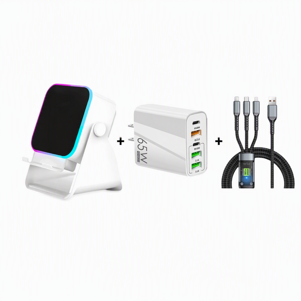 🔥Begrenzten 50%-Rabatts!🔥 5-in-1 Kabelloser Bluetooth-Lautsprecher mit Induktionsfunktion und verstellbarer Handyhalterung