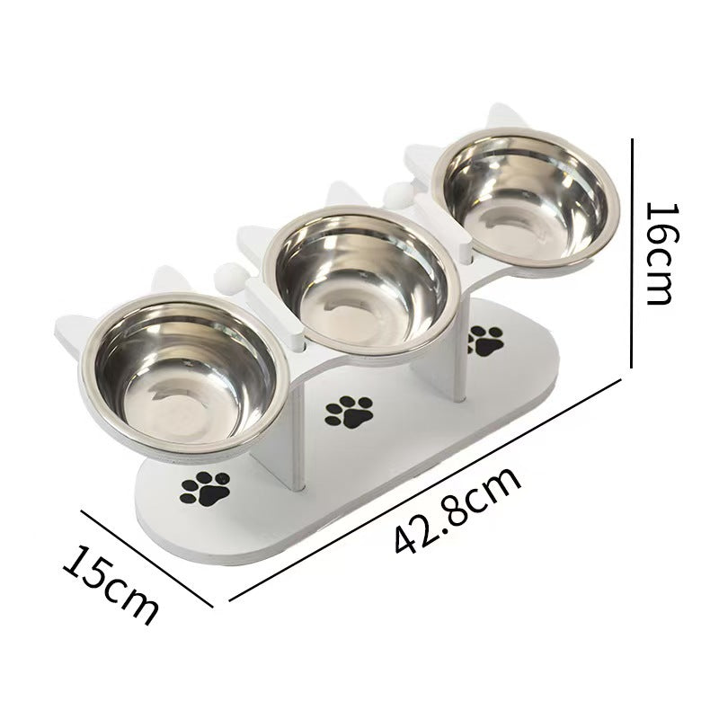 🐾50 % Rabatt!!🐱🐶 Rutschfester erhöhter Futtertrog 🥣 mit 3 Schalen für Haustiere 💖