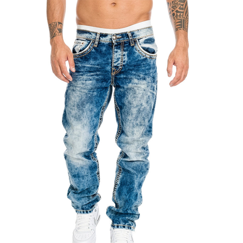 Kreative Stretch-Jeans für Herren, minimalistischer Stil, ideal für den Sommer, Emo-Stil