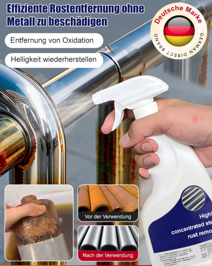 ✨50 % RABATT🔩Hochkonzentrierter Rostentferner – Wirksam auf Stahl/Eisen, schnell wirkend und schonend zu Metalloberflächen✨