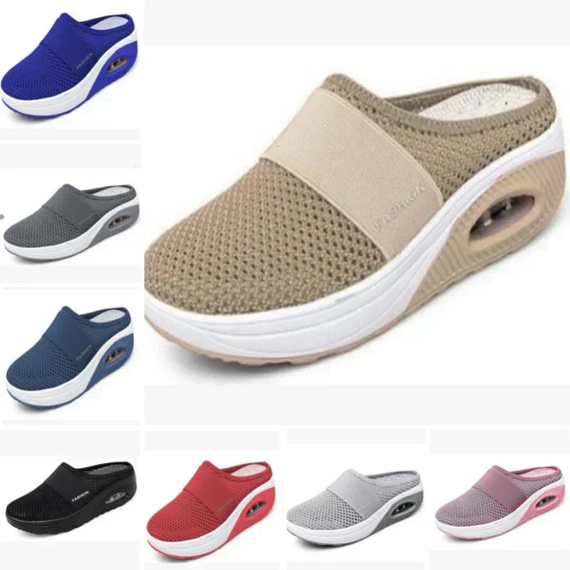 MEIION Orthopädische Damen Sneaker - Luftpolster-Sohle & Fußgewölbestütze, Slip-On