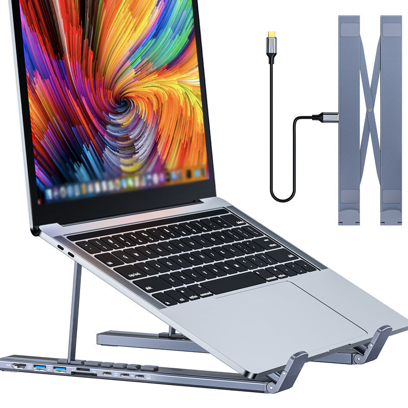 đ» 58% RABATT! ⥠2-in-1 USB-C Dockingstation & LaptopstĂ€nder â 8 Ports, 4K HDMI & Höhenverstellbar fĂŒr Mehr ProduktivitĂ€t đ„ïž