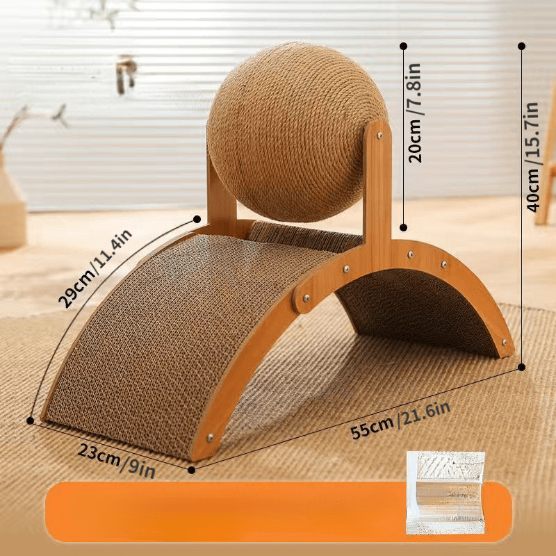 đ± đ§¶ NatĂŒrlicher Sisal-Kratzball mit Kartonunterlage â Befriedigt den Kratztrieb, Schont Möbel & FĂŒr jede Katze đ