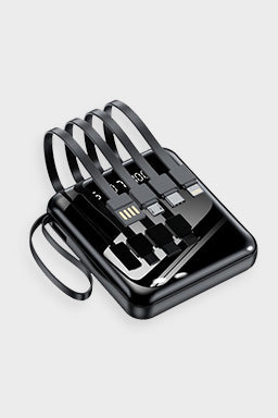 đ 50% RABATT! đ± 4-Kabel Mini Powerbank â Integrierte Kabel, kompakt & leistungsstark â Ideal fĂŒr unterwegs, Reisen & Alltag âĄ