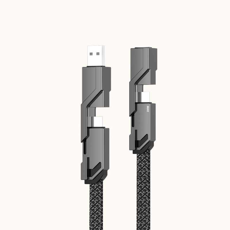 🔥🔥4-in-1 flaches, geflochtenes Anti-Tangle-Ladekabel mit Klettverschluss🔥🔥(Kaufen Sie einen, erhalten Sie einen gratis)