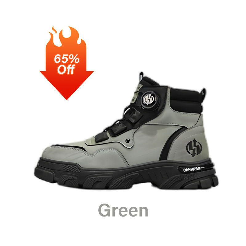 🔄🔄Herren-Outdoor-Arbeitsschuhe mit drehbarem Schnallverschluss 👞👞 Wasserdicht 💦, rutschhemmend 🚶‍♂️, bequem, atmungsaktiv 🌬️