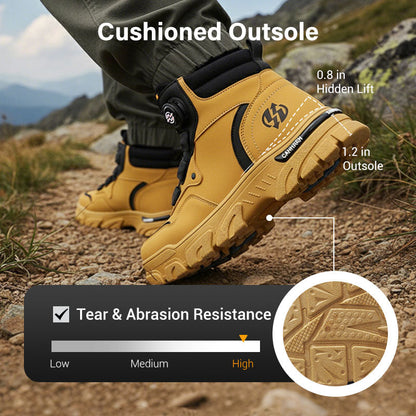 🔄🔄Herren-Outdoor-Arbeitsschuhe mit drehbarem Schnallverschluss 👞👞 Wasserdicht 💦, rutschhemmend 🚶‍♂️, bequem, atmungsaktiv 🌬️