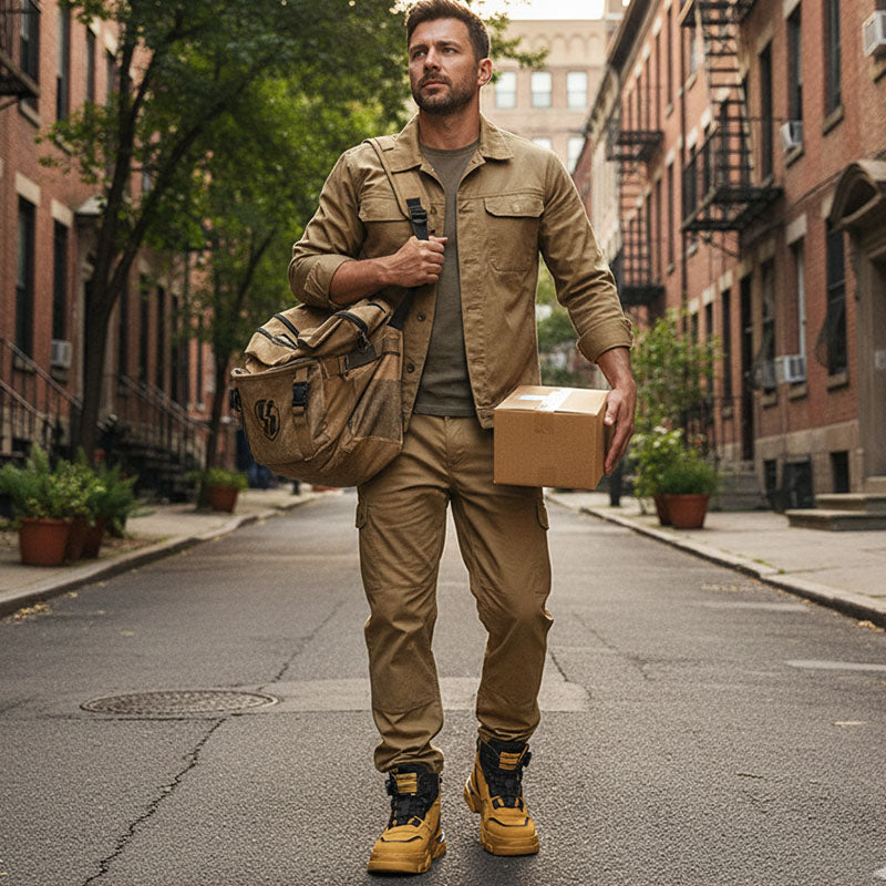 Herren-Outdoor-Arbeitsschuhe mit drehbarem Schnallverschluss 🔄👞 – Wasserdicht 💦, rutschhemmend 🚶‍♂️, bequem, atmungsaktiv 🌬️