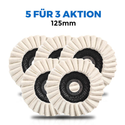 📢📢65 % Rabatt!! 🧽✨ Wollpolierscheibe für Winkelschchleifer – Hochglanz-Spiegelfinish! 🚀⚡