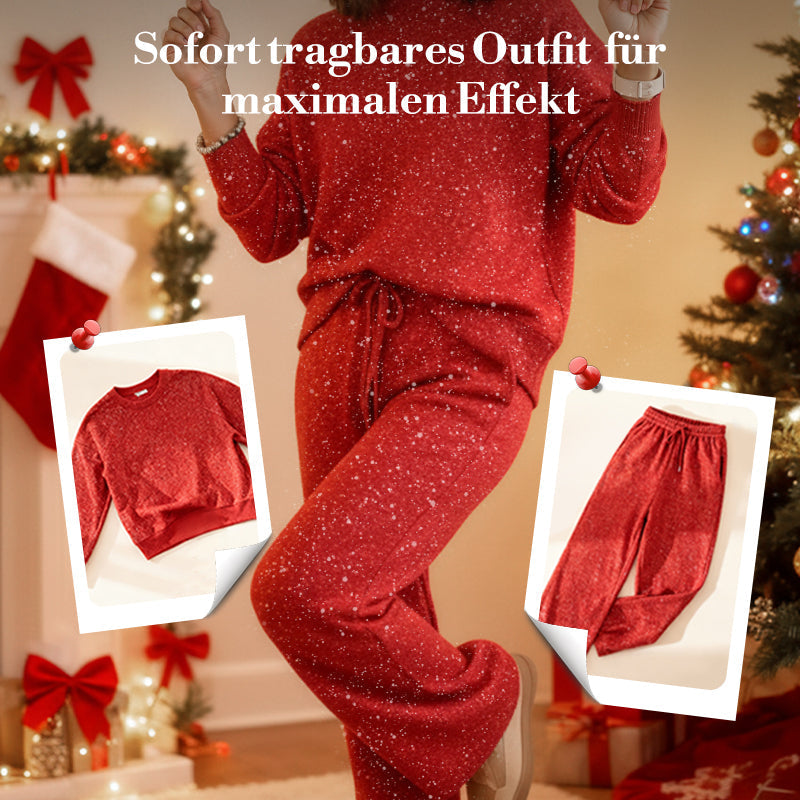 ⌛ Nur noch 3 Tage – 49% auf alles! ⏰Damen-Glitzer-Zweiteiler: Pullover & Hose