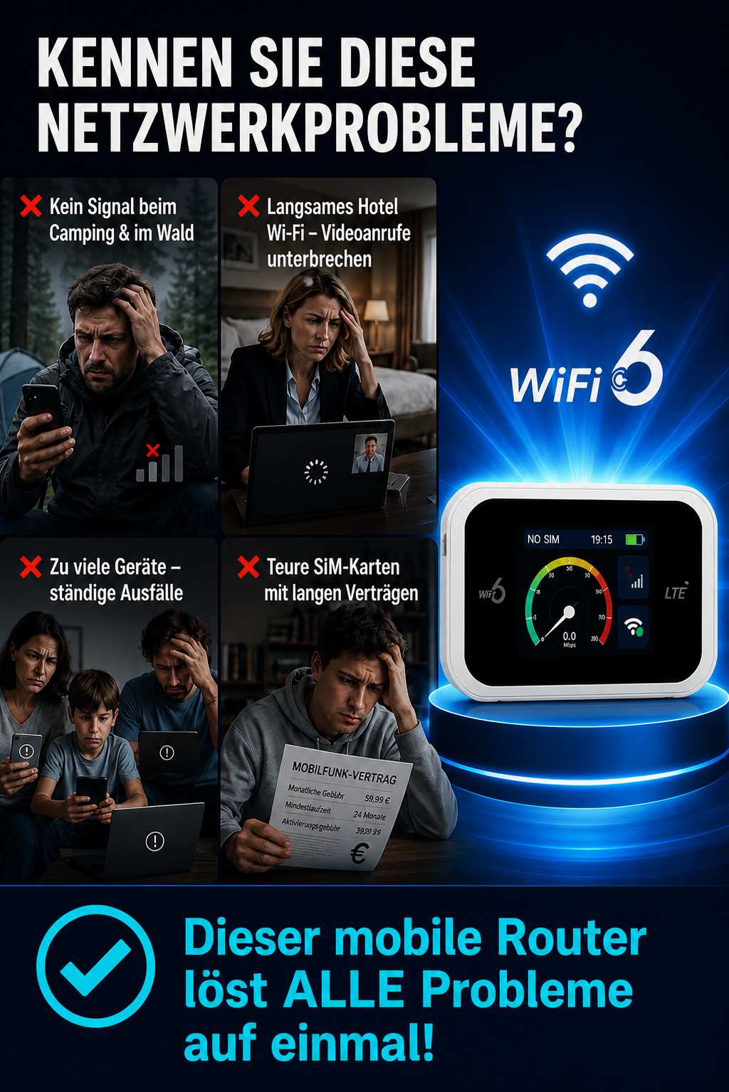 📶Mobiler Hotspot mit vollständiger WLAN-Abdeckung Ohne Karte