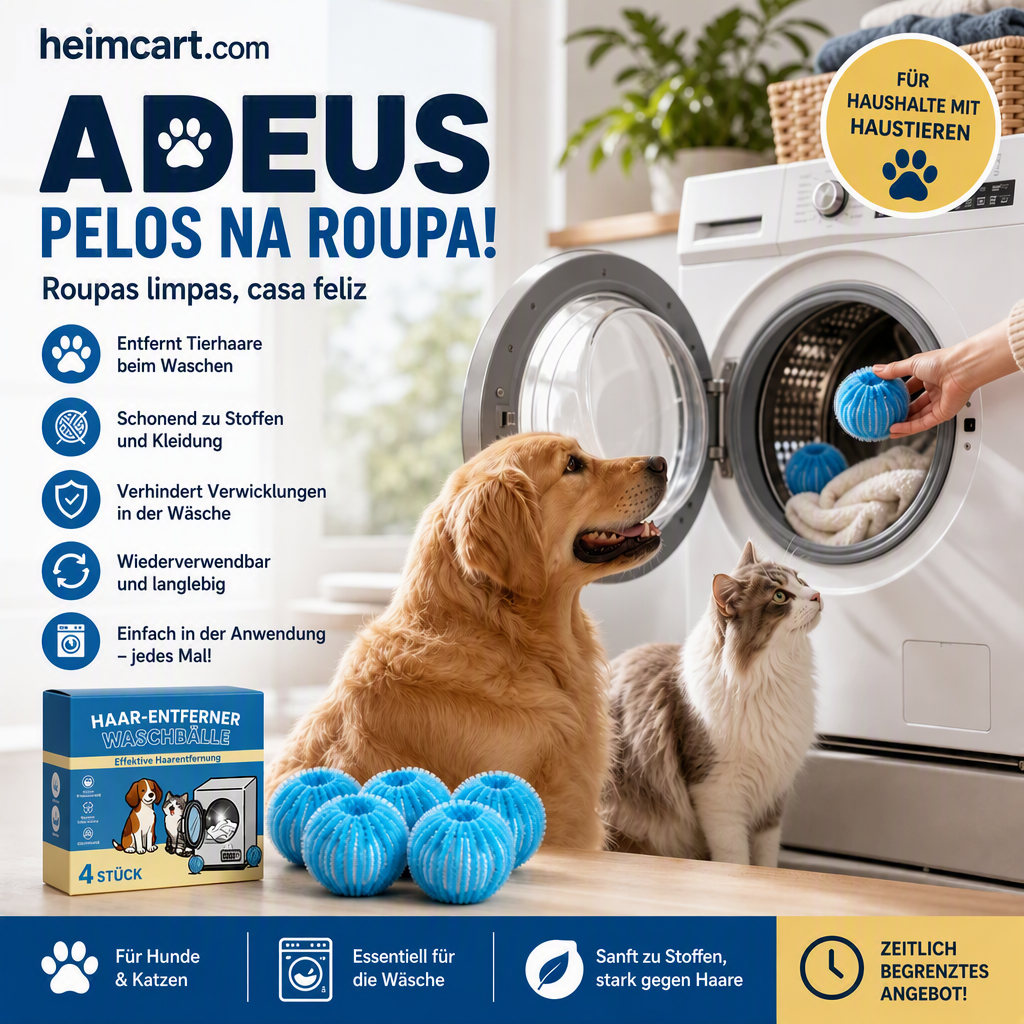 🐾 KAUFE 2, ERHALTE 1 GRATIS! 🧺 Waschkugeln – Entfernen Tierhaare, wiederverwendbar & effektiv ✨