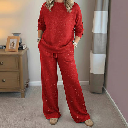 ⌛ Nur noch 3 Tage – 49% auf alles! ⏰Damen-Glitzer-Zweiteiler: Pullover & Hose