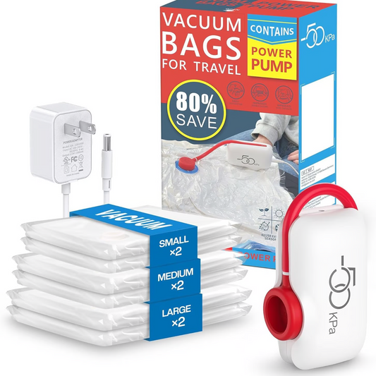 🎒 50% RABATT BEGRENZTE ZEIT! ✨ 6er-Pack USB-Vakuum-Kompressionsbeutel - Sparen Sie Platz mit Elektrischer Pumpe für Reise & Aufbewahrung 📦✈️