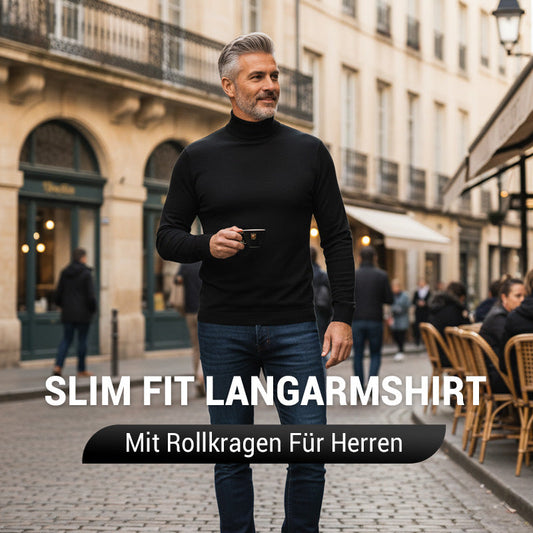 🔥Solange der Vorrat reicht 40 % Rabatt!🎉Slim Fit Langarm-T-Shirt für Herren mit Stehkragen