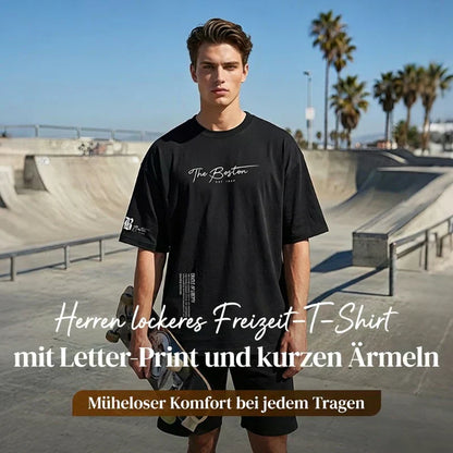 🎁Neuwaren 50% Rabatt💥Herren Urban Style Loose Fit T-Shirt – Premium Baumwollmix, Lässiger Oversize-Schnitt & Grafikdruck