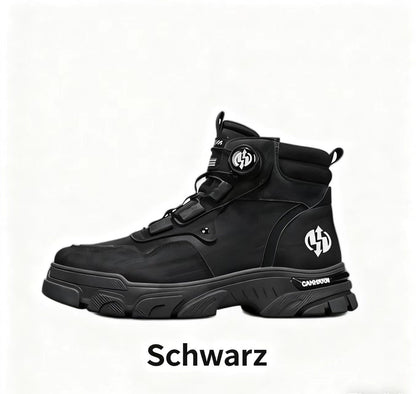 🔄🔄Herren-Outdoor-Arbeitsschuhe mit drehbarem Schnallverschluss 👞👞 Wasserdicht 💦, rutschhemmend 🚶‍♂️, bequem, atmungsaktiv 🌬️