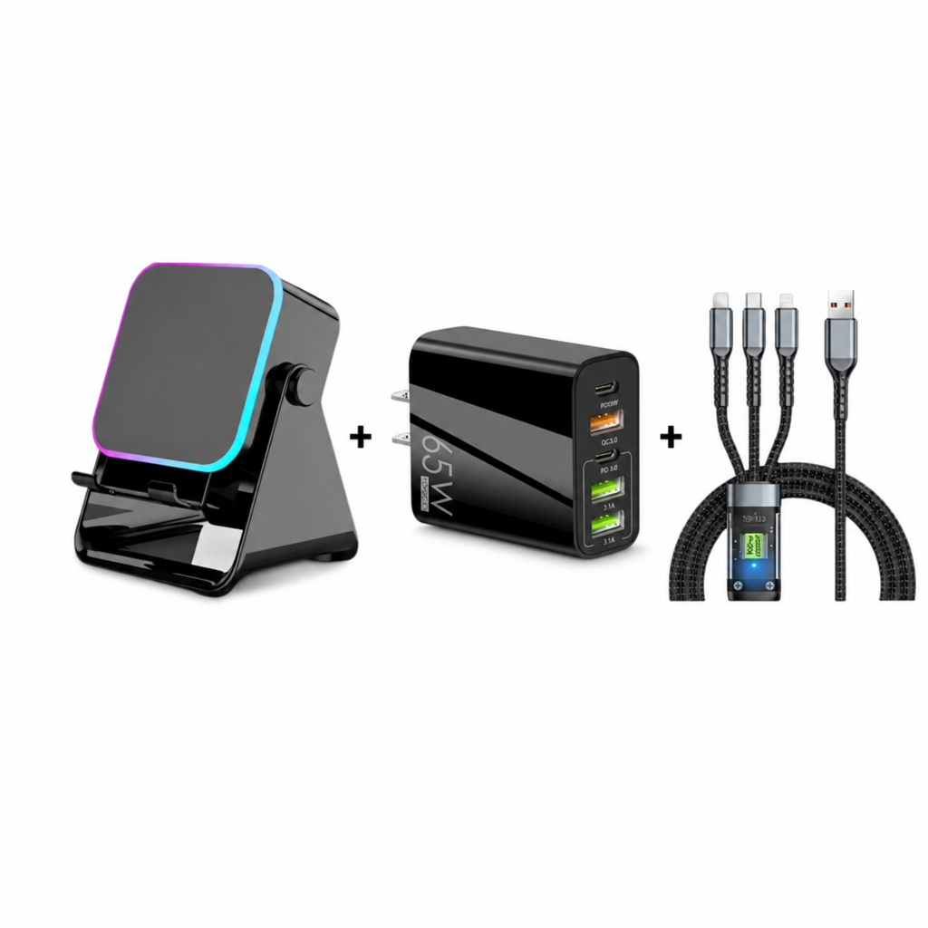 🔥Begrenzten 50%-Rabatts!🔥 5-in-1 Kabelloser Bluetooth-Lautsprecher mit Induktionsfunktion und verstellbarer Handyhalterung