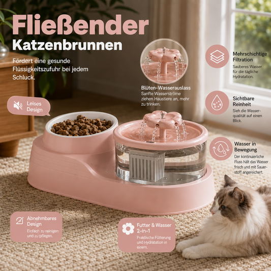 💧 50 % Rabatt ! Automatischer Haustier-Trinkbrunnen – Immer frische Zirkulation! 🐾 Mehrschichtfiltration, flüsterleiser Betrieb, leicht zu reinigen 🐱