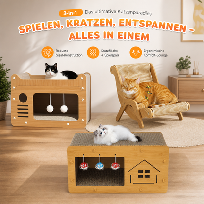 🐱 50% Rabatt – Große Sisal-Kratzbrett Katzenliege, kratzfest & fusselfrei, zum Krallenwetzen & Ausruhen