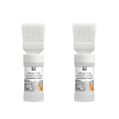 🖌️ Wasserbasierte Metallic-Silber-Farbe – Deckend, schnell trocknend & mit integriertem Pinsel – Ideal für kreative Projekte & Deko ✨