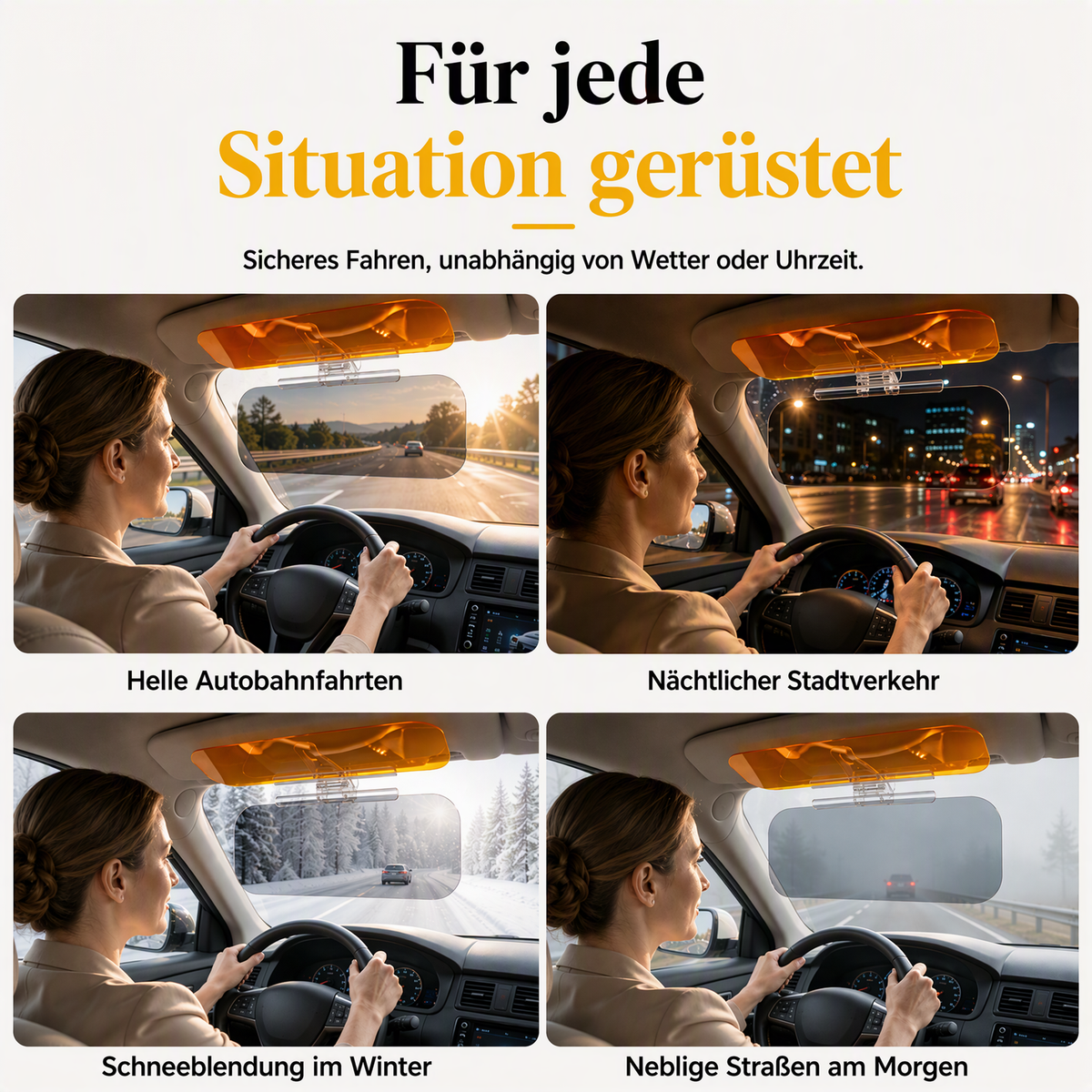 🎉💖Über 80.000 Mal verkauft!⚡🚗Auto Tag- & Nachtblende – Starker Blendschutz gegen tiefstehende Sonne & Fernlicht