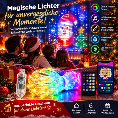 💡 50% RABATT JETZT! Wasserdichte LED-Vorhang-Lichterkette – App-Steuerung, Musik-Synchro & individuelle Lichtkunst – Perfekt für Partys, Garten & jeden Raum ✨