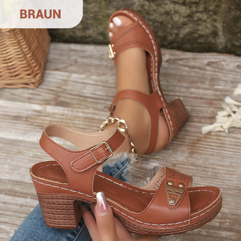 🪧Maximal 50 % Rabatt🌟Damen Sandalen mit Blockabsatz