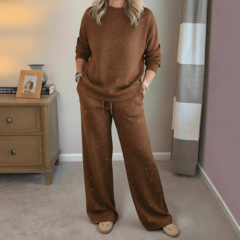 ⌛ Nur noch 3 Tage – 49% auf alles! ⏰Damen-Glitzer-Zweiteiler: Pullover & Hose