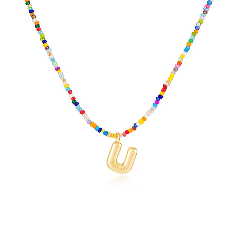 🌈LETZTER TAG DER AKTION – 50 % RABATT🎨 Buchstaben-Perlenkette für Damen🔤A-Z