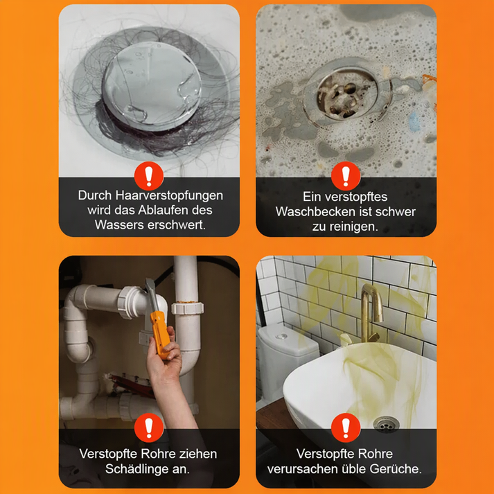 🔥 Kaufe 1, erhalte 1 GRATIS!🧽Abflussreinigungspulver gegen Verstopfungen und Gerüche, 4 × 30 g je Schachtel