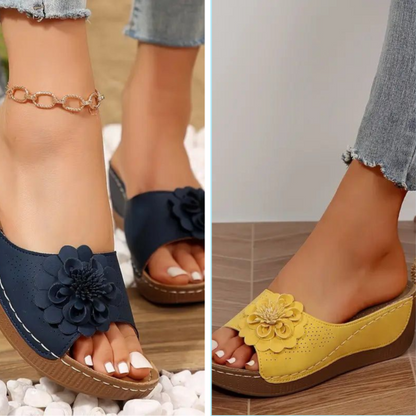 ⏳Begrenzte Zeit 50% Rabatt💥Damen Comfort Flower Slip-On Sandalen