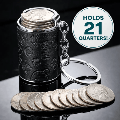 🔑 50% RABATT! ✨ Tragbarer Münzhalter mit Schlüsselring und Staufach, kompakte Aufbewahrung für Münzen und Kleinteile