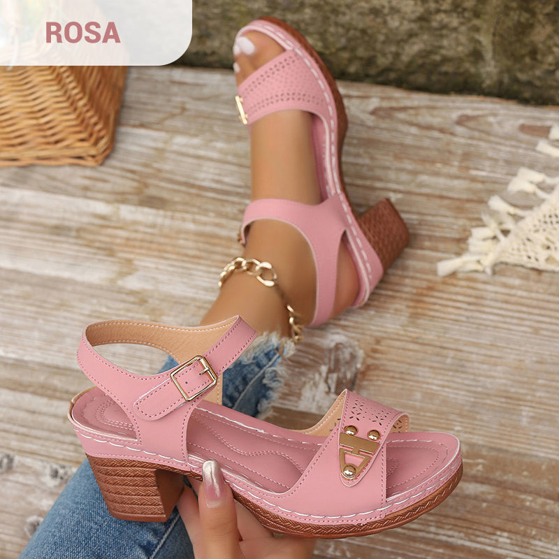 🪧Maximal 50 % Rabatt🌟Damen Sandalen mit Blockabsatz
