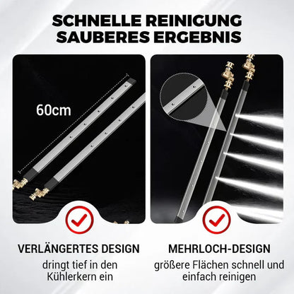 Reinigungsstab für Kühlsysteme: Wasser/Luft-Kombisystem zur Demontagefreien Auto-Reinigung