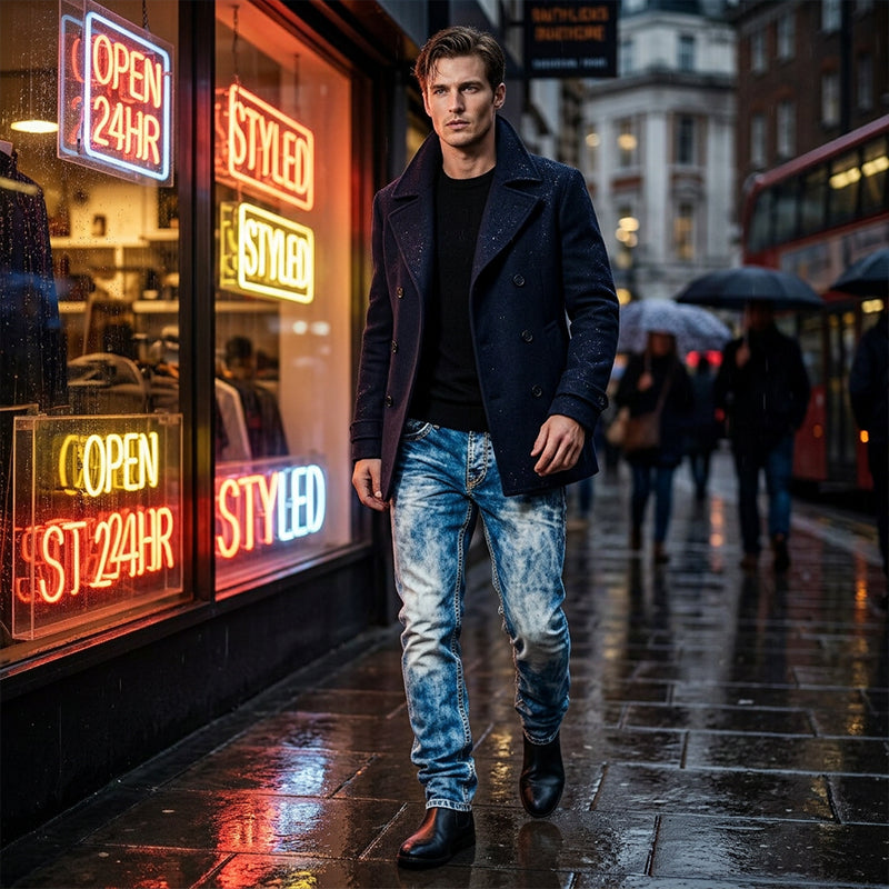 Kreative Stretch-Jeans für Herren, minimalistischer Stil, ideal für den Sommer, Emo-Stil