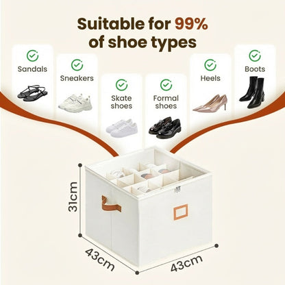 👟 50% RABATT! 🧺 Schuh-Aufbewahrungsbox aus Stoff – Zusammenklappbar, staubdicht & atmungsaktiv – Ideal für Schränke & Schlafzimmer ✨
