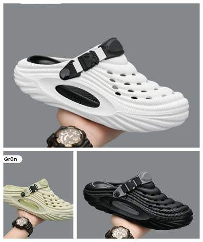 ✈️Atmungsaktive Slip-On-Sandalen für Herren👣Zwei Arten, ein Paar Schuhe zu tragen👣