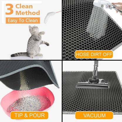 🐾 50 % Rabatt! Zweilagige Katzenstreumatte – weniger Streu auf dem Boden! 🐱 Streu auffangen, einfach ausschütten, rutschfest auslegen 🧹