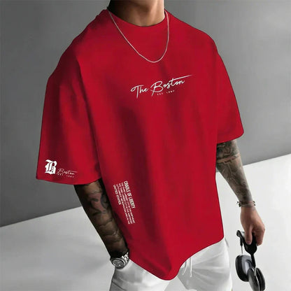 🎁Neuwaren 50% Rabatt💥Herren Urban Style Loose Fit T-Shirt – Premium Baumwollmix, Lässiger Oversize-Schnitt & Grafikdruck