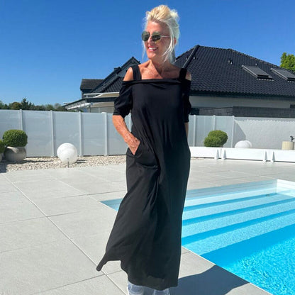 💞Lässiges Maxikleid mit offenen Schultern für Damen