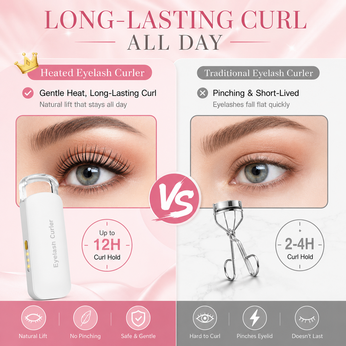 🔥 Überraschung 50 % Rabatt! Holen Sie sich traumhafte Wimpern zurück! ✨ Wiederaufladbare elektrische beheizte Wimpernzange