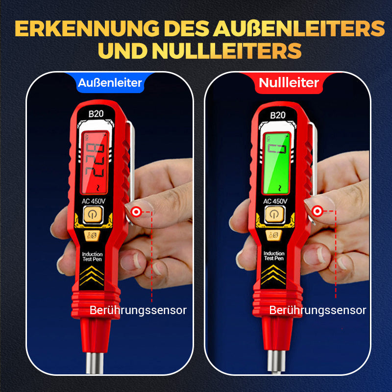 🔍 Berührungsloser Spannungsprüfer – AC 12-1000V, LCD-Anzeige mit Beleuchtung & Akustische/Visuelle Warnung 🛡️