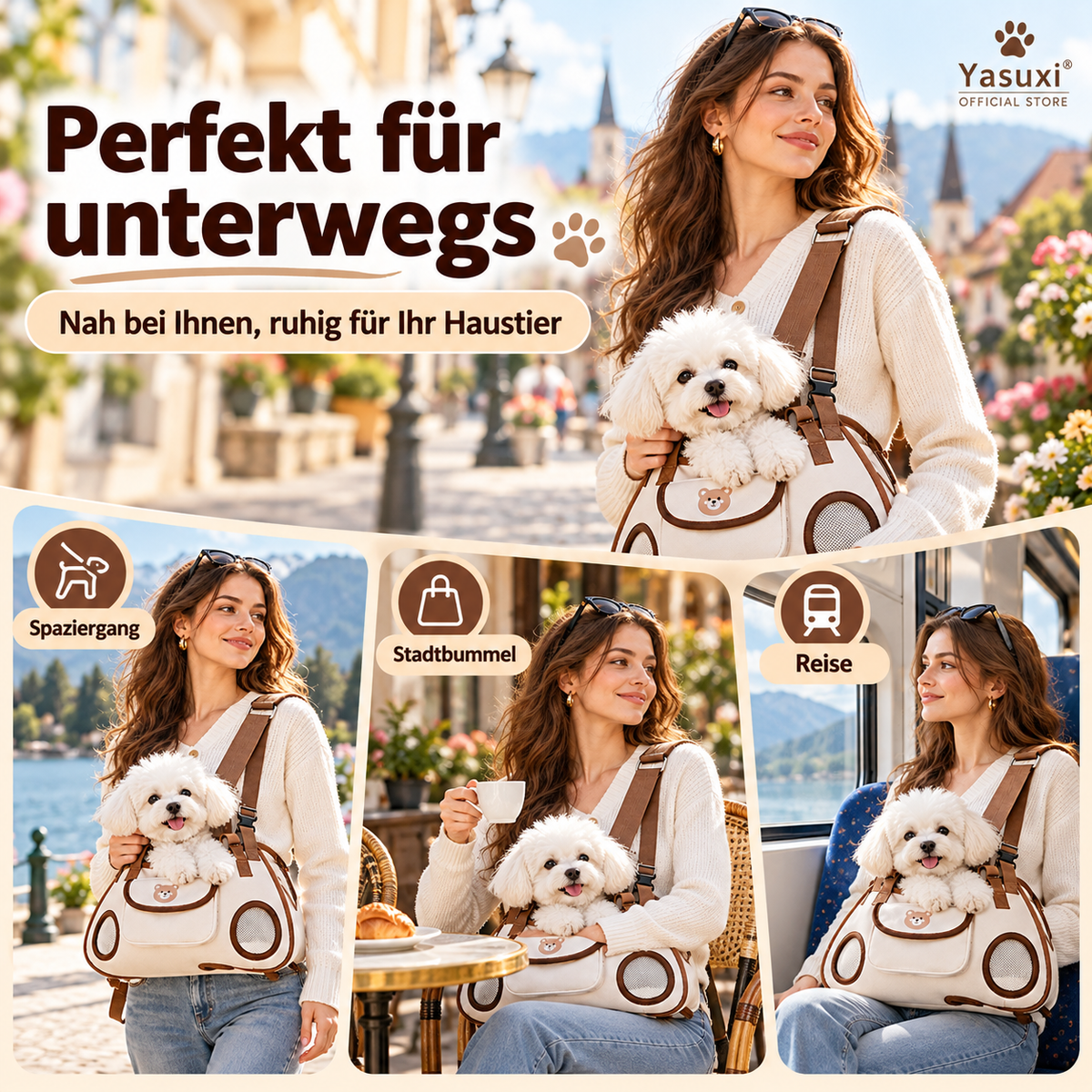 🐾 50% RABATT! 🎒 3-in-1 Haustier-Tragetasche – Atmungsaktiv & ergonomisch für unterwegs ✨