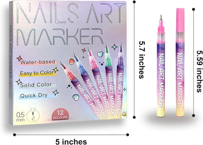 🎅🎁Weihnachtsangebot – 50 % Rabatt⏳12 Farben Nagelkunst-Stifte Set🎨💅