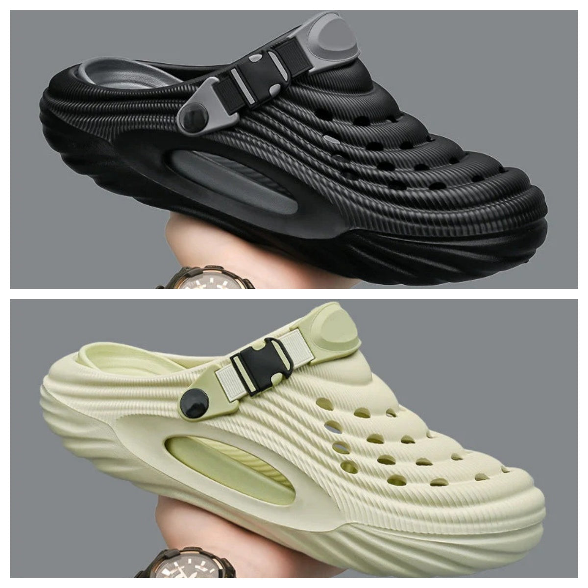 ✈️Atmungsaktive Slip-On-Sandalen für Herren👣Zwei Arten, ein Paar Schuhe zu tragen👣