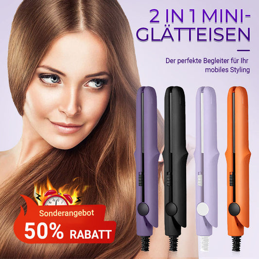 2-in-1 Mini-Lockenstab & Glätteisen Haarglätter