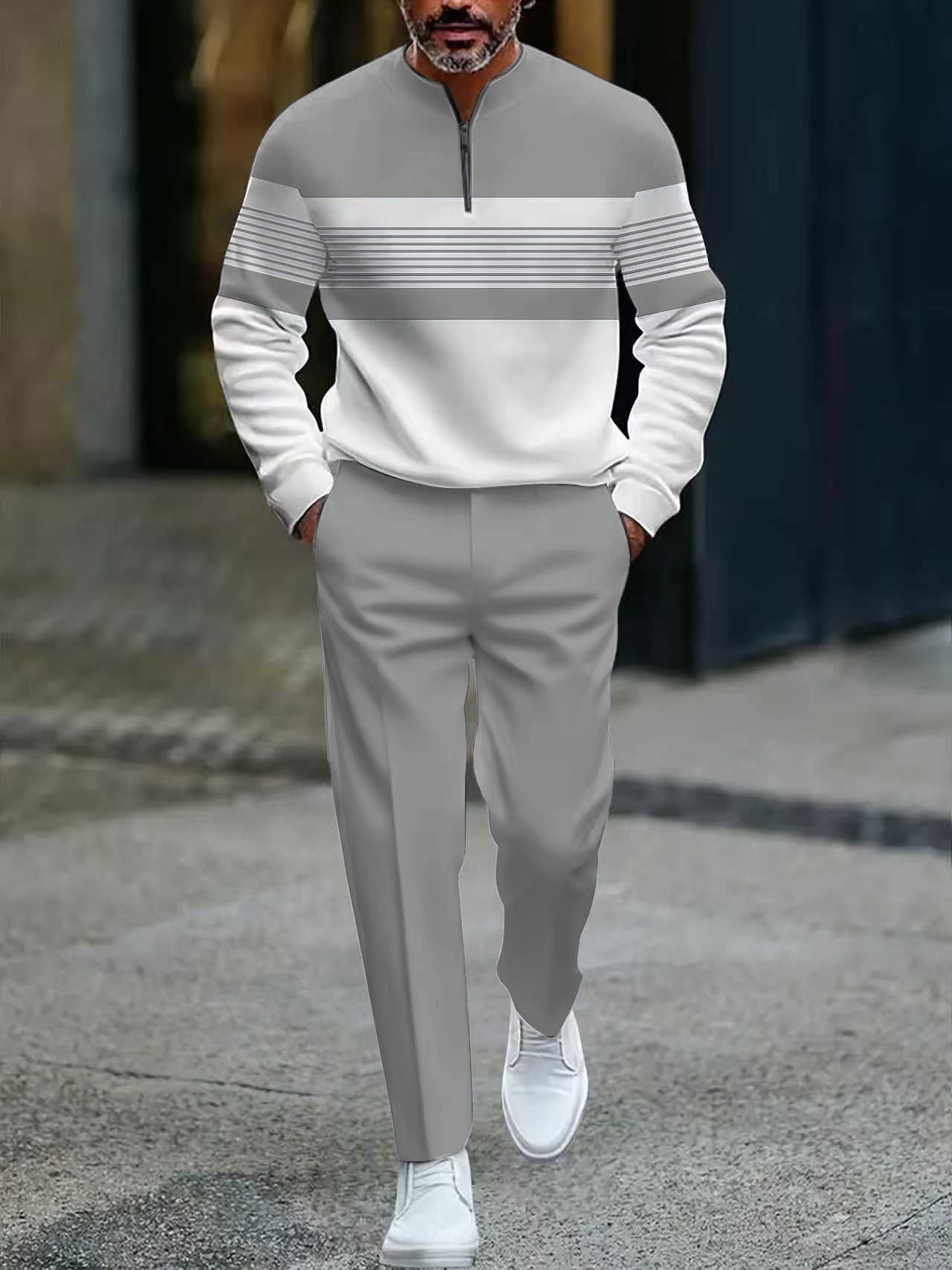 👕 50% RABATT! ⌛ Herren-Set: Pullover mit Grafischem Druck & Hose – Lässiger Street-Style, Bequemer Schnitt & Vielseitig 👖