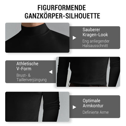 🔥Solange der Vorrat reicht 40 % Rabatt!🎉Slim Fit Langarm-T-Shirt für Herren mit Stehkragen