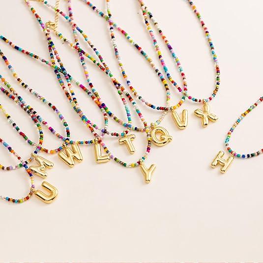 🌈LETZTER TAG DER AKTION – 50 % RABATT🎨 Buchstaben-Perlenkette für Damen🔤A-Z